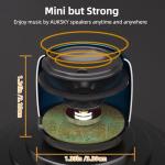 AUKSKY 2Pack Portable Mini Speaker, Bluetooth Tiny Speaker for Shower, Room, Bike, Rechargeable Battery, Built-in Microphone with Strap to Carry, Blue