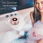 XLEADER Mini Bluetooth Speaker (Travel Case Provided) HD Sound&Rich Bass, Touch Design, 12-15H Playtime, Support Aux Input, Micro SD, Mic, for iPhone Laptop Shower Office, Ideal Gifts, Pink Rose Gold