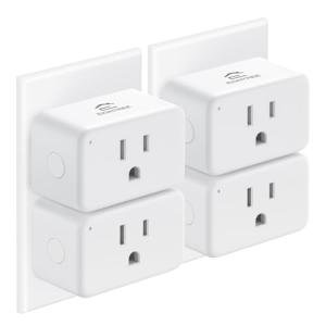 EIGHTREE Smart Plug 15A, Smart Plugs That Compatible with Alexa & Google Home & SmartThings, No Hub Required, Smart Outlet with Remote Control, Timer & Schedule, 2.4GHz WiFi Only, 4 Packs