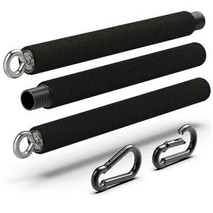 Portable Steel Resistance Bar for Bands - Adjustable from 38" to 26" - Dual Cable Machine Attachment for Working Out