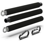 Portable Steel Resistance Bar for Bands - Adjustable from 38" to 26" - Dual Cable Machine Attachment for Working Out