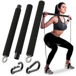 Portable Steel Resistance Bar for Bands - Adjustable from 38" to 26" - Dual Cable Machine Attachment for Working Out