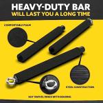 Portable Steel Resistance Bar for Bands - Adjustable from 38" to 26" - Dual Cable Machine Attachment for Working Out