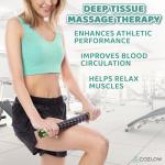 Muscle Roller Stick - Black Green - Body Massage Tool w/ 9 Rollers & Non-Slip Handles for Deep Tissue Massage & Maximum Muscle Recovery - by Cozlow