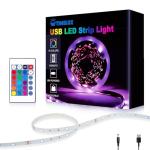 TV LED Backlights, 10ft LED Strip Lights Behind TV USB Operated Color Changing for 46-65 Inch TV RGB 5050 LED Tape Lights with IR Remote Controller and Dimmable