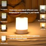 Touch Bedside Table Lamp,Changing Dimmable Table Lamp,Night Light for Kids,3 Colors LED Lamp with Warm White Lights,USB Rechargeable, Bedside Night Light, Soft Eye Caring for Bedrooms and Sleep Aid