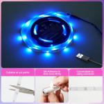 TV LED Backlights, 10ft LED Strip Lights Behind TV USB Operated Color Changing for 46-65 Inch TV RGB 5050 LED Tape Lights with IR Remote Controller and Dimmable