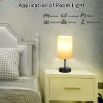 Bedside Table Lamps for Bedrooms Nightstand Lamp RGB Color Changing Bedside Lamp with 2 USB Charging Port and AC Outlet, 3 Way Dimmable Small Modern Lamp for Home Living Room Bedroom Party