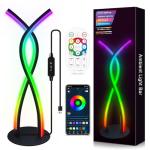 Daymeet LED Table Lamp, Modern Bedside Light Desk Nightstand Lamp RGBICW Color Changing Dimmable with Remote Music Sync Smart Bluetooth APP Control Night Light 5V USB Unique Desk Lamp for Bedroom Home