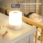 Touch Bedside Table Lamp,Changing Dimmable Table Lamp,Night Light for Kids,3 Colors LED Lamp with Warm White Lights,USB Rechargeable, Bedside Night Light, Soft Eye Caring for Bedrooms and Sleep Aid
