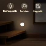 DAZZY DOT Motion Sensor Night Light Rechargeable 2-Pack, Battery Operated Hallway Lights, Stair Lights Motion Sensor Indoor, Magnetic, Dimmable, Motion Light for Stairs, Bathroom, Hall, Cruise