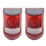 Solar Security Light Alarm,2Pack IP65 Waterproof PIR LED Motion Sensor Flashing Light Lamp,Built in Battery,Energy Saving Warning 110dB Loud Siren Solar Light for Flashing Outdoor(Size:2Pack)