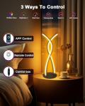 Daymeet LED Table Lamp, Modern Bedside Light Desk Nightstand Lamp RGBICW Color Changing Dimmable with Remote Music Sync Smart Bluetooth APP Control Night Light 5V USB Unique Desk Lamp for Bedroom Home