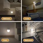 DAZZY DOT Motion Sensor Night Light Rechargeable 2-Pack, Battery Operated Hallway Lights, Stair Lights Motion Sensor Indoor, Magnetic, Dimmable, Motion Light for Stairs, Bathroom, Hall, Cruise