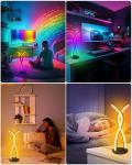 Daymeet LED Table Lamp, Modern Bedside Light Desk Nightstand Lamp RGBICW Color Changing Dimmable with Remote Music Sync Smart Bluetooth APP Control Night Light 5V USB Unique Desk Lamp for Bedroom Home