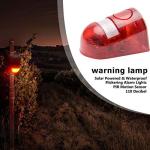 Solar Security Light Alarm,2Pack IP65 Waterproof PIR LED Motion Sensor Flashing Light Lamp,Built in Battery,Energy Saving Warning 110dB Loud Siren Solar Light for Flashing Outdoor(Size:2Pack)