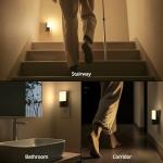 Lyridz Plug-in LED Rotatable Night Light with Motion Sensor, Dimmable Backlit Nightlight with 1-150lm Adjustable Brightness for Bathroom, Bedroom, Hallway, Stairs, 2 Pack