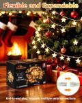 Twinkle Star 100 LED Star String Lights, 33FT Plug in Fairy String Lights Waterproof for Bedroom Decor, Indoor, Outdoor, Wedding Party, Christmas Tree, New Year, Ramadan, Warm White