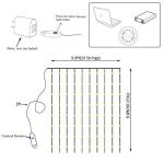 300 LED Curtain Christmas String Lights, Backdrop Fairy Lights With Remote Control USB Power 8 Lighting Modes Window Red Lights for Bedroom, Home, Xmas, Valentines Day Decor - 9.8ft x 9.8ft