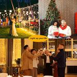 Whywhife Upgraded Solar Curtain Lights Outdoor Garden Fairy String Lights 300 LED 8 Modes Remote Control Waterproof Waterfall Lights for Gazebo Patio Party Festival Wedding Christmas Decorations(Warm)