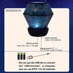Star Night Light Projector for Kids,360°Rotating,USB Cable Star peojector lamp for Decorating Birthdays, Christmas Party, Best Gift for Baby’s Bedroom