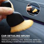 3 Pack Car Interior Detail Dust Brush, Microfiber Duster Brush, Feather Duster, Car Interior Detailing Brush, Cleaning Duster for Car Interior, Air Vents, Computer, Keyboard