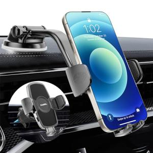 TUORL Car Phone Holder, Universal Phone Mount for Car Dashboard&Windshield&Air Vent,Super Suction Dash Cellphone Car Mount Stand for iPhone 16/15/14/13/12 Pro Max, Samsung & Android Smartphones