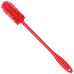 Purtribe Silicone Bottle Brush, Water Bottle Cleaner Brush with Long Handle, Perfect for Cleaning Narrow Neck Containers, Vacuum Sports Bottle, Tumblers, Flask, Glassware (1 Pack, Red)