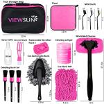 Viewsun 20PCS Car Cleaning Kit, Pink Car Interior Detailing Kit with Drill Brush Set, Windshield Cleaning Tool, Detailing Brushes, Wire Brushes, Cleaning Gel, Complete Cleaning Supplies for Women