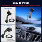 DOLYOFG Magnetic Phone Holder for Car, [ Powerful Magnets & Military-Grade Suction] Car Phone Holder Mount Dashboard Windshield Cell Phone Holder Phone Stand for Car iPhone Android Automobile Cradle