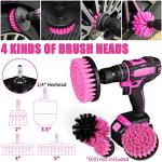 Viewsun 20PCS Car Cleaning Kit, Pink Car Interior Detailing Kit with Drill Brush Set, Windshield Cleaning Tool, Detailing Brushes, Wire Brushes, Cleaning Gel, Complete Cleaning Supplies for Women