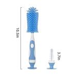 Chemimoso Multifunctional Cleaning Brush, Baby Bottle Brush, Bottle Brush Cleaner, Rotate The Suction Cup to Obtain The Small Bristle Brushes, Set Z, Green, Silicone and Nylon Brush