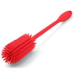 Purtribe Silicone Bottle Brush, Water Bottle Cleaner Brush with Long Handle, Perfect for Cleaning Narrow Neck Containers, Vacuum Sports Bottle, Tumblers, Flask, Glassware (1 Pack, Red)