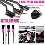 Viewsun 20PCS Car Cleaning Kit, Pink Car Interior Detailing Kit with Drill Brush Set, Windshield Cleaning Tool, Detailing Brushes, Wire Brushes, Cleaning Gel, Complete Cleaning Supplies for Women