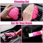Viewsun 20PCS Car Cleaning Kit, Pink Car Interior Detailing Kit with Drill Brush Set, Windshield Cleaning Tool, Detailing Brushes, Wire Brushes, Cleaning Gel, Complete Cleaning Supplies for Women