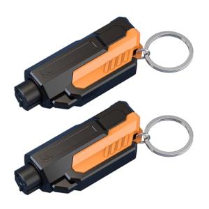 SINSEN Window Breaker Seatbelt Cutter, Car Safety Hammer Escape Tool for Visor Clip, Portable Escape Kit, 2 Pack