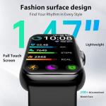 JYUAJOI Fitness Tracker with 24/7 Continuous Heart Rate, Blood Oxygen Monitor, Smart Watch with Sleep Monitor, IP68 Waterproof Activity Tracker Step Counter for Women Men (Black)