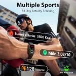 JYUAJOI Fitness Tracker with 24/7 Continuous Heart Rate, Blood Oxygen Monitor, Smart Watch with Sleep Monitor, IP68 Waterproof Activity Tracker Step Counter for Women Men (Black)