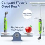 Kiato Electric Cleaning Brush, Battery Powered Scrubber with 4 AA Batteries, Small Electric Grout Brush & 5 Replacement Brush, Cordless Lightweight Brush for Tile, Sink, Window, Kitchen, Bathroom,SS03