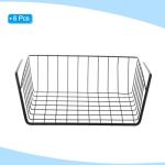 PATIKIL Under Shelf Basket, 6 Pack Small Sliding Under Cabinet Shelf Hanging Metal Storage Rack Organizer Space Saving for Kitchen Pantry Bookshelf 13"L x 10.2"W x 4.7"H, Black