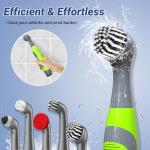 Kiato Electric Cleaning Brush, Battery Powered Scrubber with 4 AA Batteries, Small Electric Grout Brush & 5 Replacement Brush, Cordless Lightweight Brush for Tile, Sink, Window, Kitchen, Bathroom,SS03