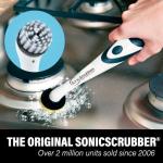 Sonic Scrubber – Super Electric Cleaning Brush | 3 Heads & 4 Multi-Firm Pads to Scrub, Polish & Clean Tile, Grout, Kitchen, Bathroom & More | Water-Resistant | Well-Loved in Japan