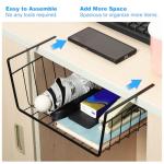 PATIKIL Under Shelf Basket, 6 Pack Small Sliding Under Cabinet Shelf Hanging Metal Storage Rack Organizer Space Saving for Kitchen Pantry Bookshelf 13"L x 10.2"W x 4.7"H, Black