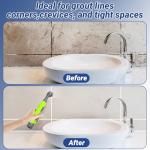 Kiato Electric Cleaning Brush, Battery Powered Scrubber with 4 AA Batteries, Small Electric Grout Brush & 5 Replacement Brush, Cordless Lightweight Brush for Tile, Sink, Window, Kitchen, Bathroom,SS03