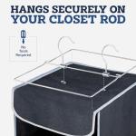 ZOBER Hanging Closet Organizer, 10-Shelf - Hanging Storage Organizer Shelves for Clothes, Towels, Toys - College Dorm Room, Nursery, & Home Closet