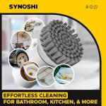SYNOSHI Electric Spin Scrubber, Power Cleaning Brush with 3 Heads, Cordless Waterproof Shower Scrubber with Dual Speed, Perfect for Cleaning Bathroom, Tile, Cars, Floor. Electric Scrub Brush for tub