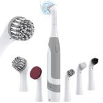 kHelfer Electric Cleaning Brush with Battery Power, KH6A Small Electric Grout Brush&5 Replacement Brush, Lightweight Waterproof Stainless Steel Wire Brush for Grout, Tile, Corner, Kitchen, Bathroom