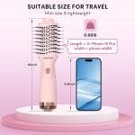 Automatic Dual Voltage Travel Hair Dryer Brush Compact Mini Hot Air Brush with European Plug One Step Blow Dryer and Styler for Women, Oval Barrel 3 Heat & 2 Speed Settings