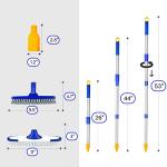 ITTAR Grout & Scrub Brush Combo, Floor Scrubber with Long Handle, Multi-Purpose Stiff Bristles Cleaning Brush Set for Tile, Grout, Deck, Kitchen, Shower Floor (2 Pcs)