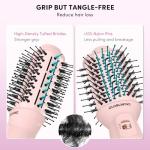 Automatic Dual Voltage Travel Hair Dryer Brush Compact Mini Hot Air Brush with European Plug One Step Blow Dryer and Styler for Women, Oval Barrel 3 Heat & 2 Speed Settings